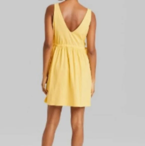 Women's Sleeveless Tie Waist Knit Botanical Dyed Babydoll Dress - Wild Fable - Picture 3 of 5